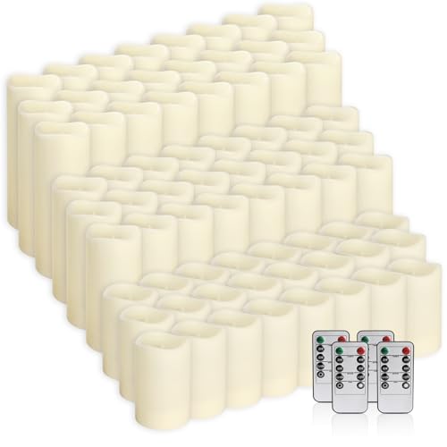 Image of fclayvts 72-Pack LED Flameless Candles with Remote Control -Flickering Flameless Candles-Remote Timer Perfect for Wedding Parties, and Special Occasions(Three Sizes)