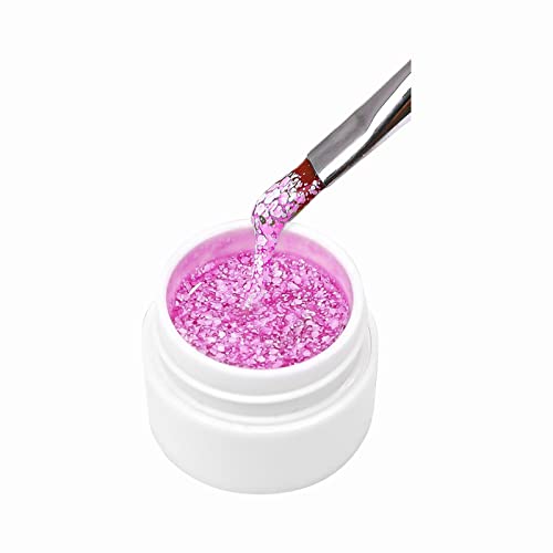 YQMY Vernis à ongles gel noir paillettes New Nail Polish Flash Snowflake Glue Delicate Thick Super Shiny Nail Polish Multicolore Luxury Snowflake Nail Glue 5ml (G, Taille unique) Cover