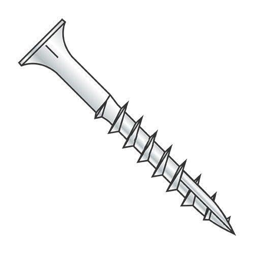 #10 x 4 Deep Thread Wood Screws/Phillips/Flat Head/Steel/Zinc/Type 17 Pt/with Nibs/Type 17 Point/with Nibs / 2/3 Thread (Carton: 500 pcs)