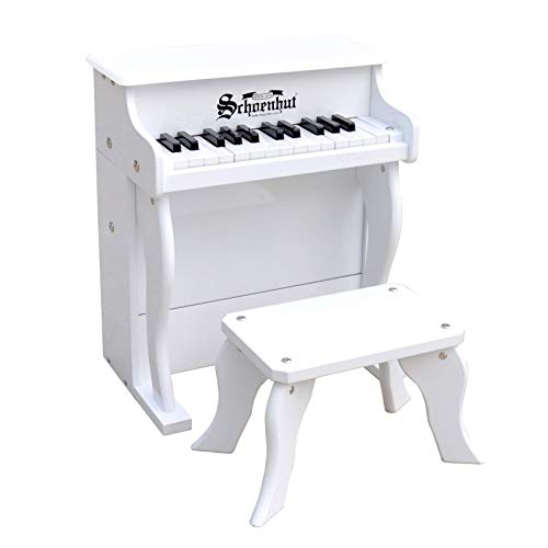 Schoenhut White 25 Key Elite Spinet with Bench