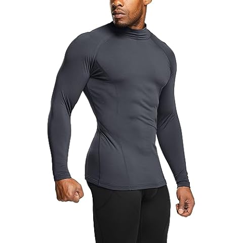 TSLA Men's Thermal Long Sleeve Compression Shirt Cover
