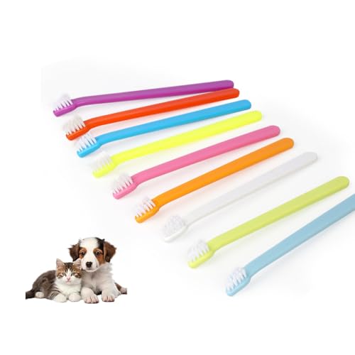 Image of 9 Pack Small Dog Toothbrush Cat Toothbrush Pet Toothbrush Mini Head Soft Dog Cat Tooth Brush for Sensitive Gum Puppy, Kitten, Cats & Small Breed Dogs, Portable Travel Friendly and Easy to Use