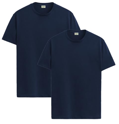 Image of ADRO Men's Cotton Regular Fit Combo Plain Solid T-Shirt Pack of 2