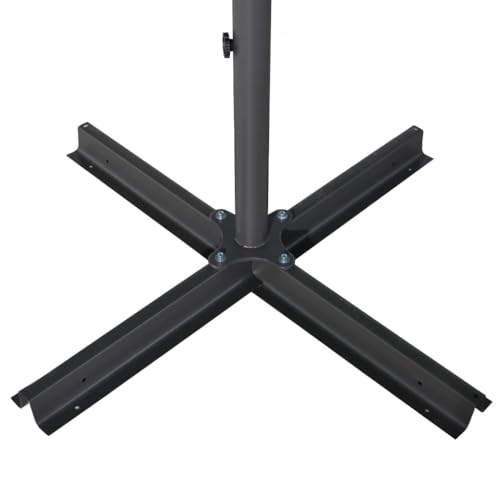 Sombrilla de 500 cm con manivela blanca de aluminio para evitar calor en terrazas 4