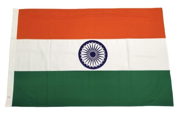 Image of PRIYAKANT SAFAWALA Tricolour Flag (Outdoor /Indoor) Flag in 100% Pure Khadi Fabric [Size,12x18 Inches]