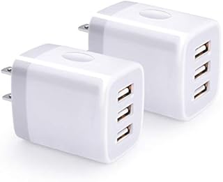 USB Wall Charger, Hootek 2Pack Wall Plug 3-Port USB Charging Station 3.1A Power Adapter Multi Port Quick Charger Block Cube Compatible iPhone 14 13 12 11 Pro XS MAX 8 Plus,iPad,Samsung Galaxy S22 S21