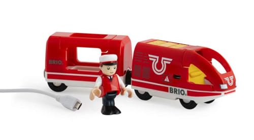 Train de voyageur rechargeable automatique Brio et ses wagons à connecteurs magnétiques