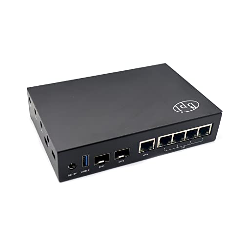 Image of WayPonDEV Black Metal Case for Banana Pi BPI-R3 Wi-Fi 6 OpenSource Router Board (Only Case)