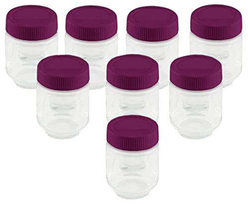 LITTLE BALANCE 8539 Yogur, Cristal, Tarro Transparente - Tapa Ciruela Cover