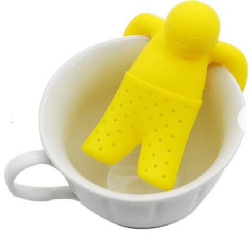 Radhikas Fine Teas and Whatnots - Mr. Tea Man Infuser Style, Food Grade Silicone Tea Infuser, Filter, Ideal for Office Use, Brewing Loose Leaf Tea, Specially for Mugs Cups and Teapots