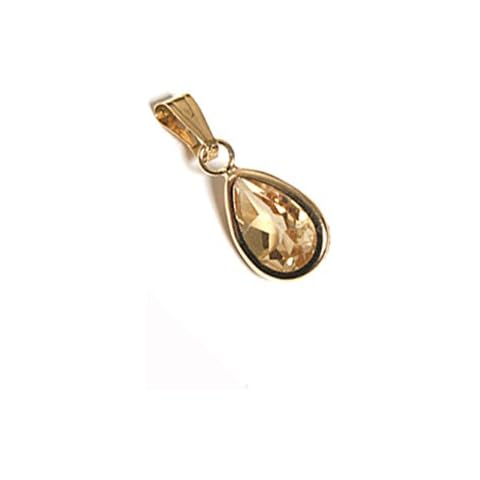 9ct Gold Citrine Teardrop Pendant Gift Cover