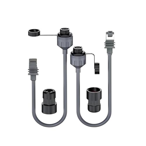 2-Pack Waterproof Ethernet Cable Adapter for Starlink Gen3 – 0.5M CAT5E FTP Extension with RJ45 Molded Connectors, IP68 Rated Outdoor RJ45 Cable Kit