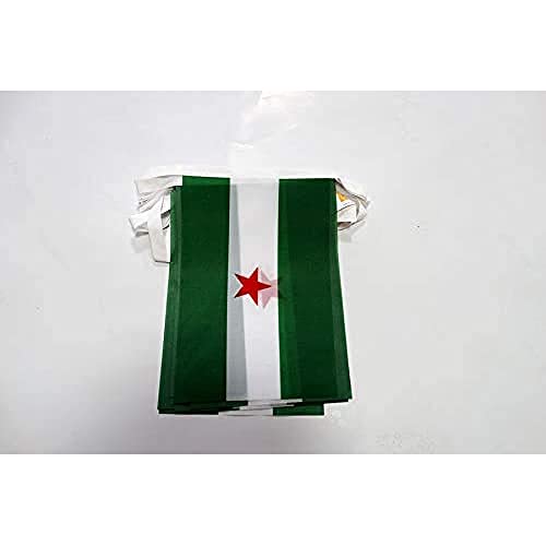 Image of AZ FLAG Andalusia Independentist 6 meters BUNTING Flag 20 flags 9'' x 6'' - Andalucia Arbonaida STRING flags 15 x 21 cm