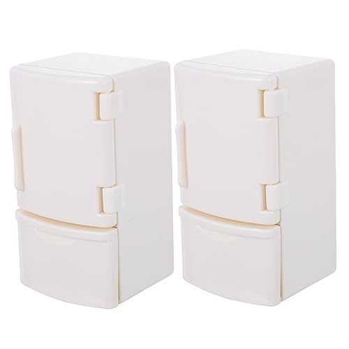 BESPORTBLE 2 Piezas Mini Refrigerador Miniatura para Decoración de Casa de Muñecas Accesorios de Cocina para Mini Hogar y Juguetes para Fotografía y Decoración Infantil