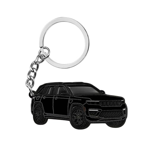 Image of Double-Sided Car Keychain Compatible with Grand Cherokee,Metal Key Chain,For Grand Cherokee Accessories,Enamel Keychain