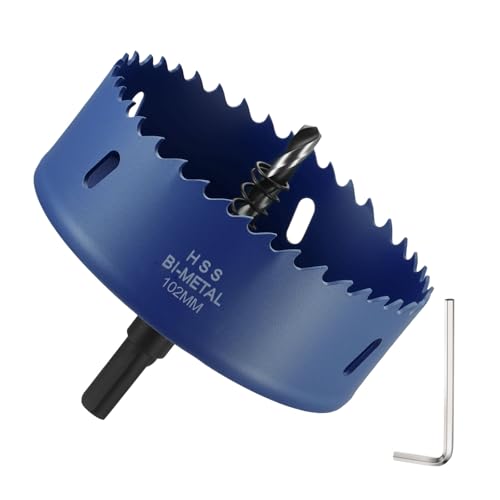 DTGN 4" Bi-Metal Hole Saw M42 HSS - 102mm Hole Cutter - Good for Thick Stainless Steel/Alloy/Aluminium/Brass/Copper - Blue