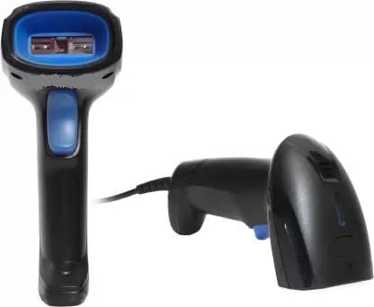 JAYSON’S Wireless Barcode Scanner 1D, 50+mtr Range, Non Breakable, (Black/Blue) with Inbuilt Memory, Battery Backup 20+Days,