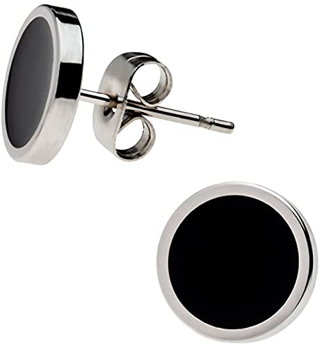 schmuxxi® Ohrstecker Set Damen I schlichte runde Ohrringe aus Edelstahl I hochwertig und modern I Schmuck Set in schwarz/silber als Geschenk Cover