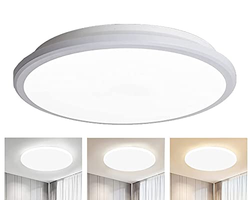 LED Flush Mount Ceiling Light Fixture, 24W 3 Color Temperature Adjustable (3000K/5000K/6500K) - Not Dimmable