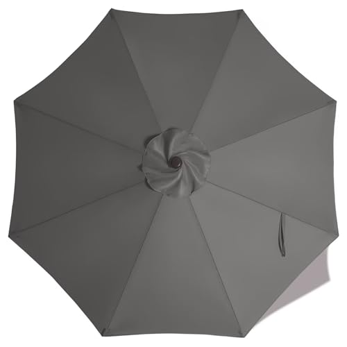 Image of ABCCANOPY 9ft Outdoor Umbrella Replacement Top Suit 8 Ribs (Dark Gray)
