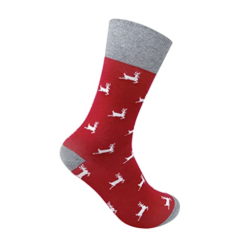Image of Mint & Oak Printed Christmas Socks For Men, Cotton Crew Colorful Secret Santa Gift Box for Men, Xmas Calf Length Boys Socks With Fun Prints - Gift Box