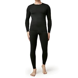 LAPASA Men’s Fleece Lined Thermal Underwear Set, Light / Mid / Heavyweight Warm Long Sleeve Long Johns Top and Bottom…