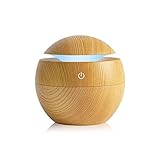 Azkosk USB Air Humidifier ,Free Filter Wood Grain Air Purifier Household Electric Ultrasonic Mist Oil Diffuser Cool Mist Humidifier 7 Color Change LED Night light Aromatherapy for Office Home Car