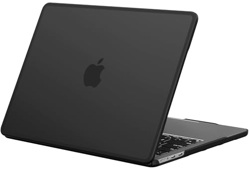 Image of BlueSwan Hard Shell Case Compatible for Apple MacBook Air 13 inch M5 2026 2025 2024 2022 M4 M3 M2, A3449 A3240 A3113 A2681, 13.6 Matte TPU Frame Anti-Fingerprint Laptop Protective Cover, Frosted Black
