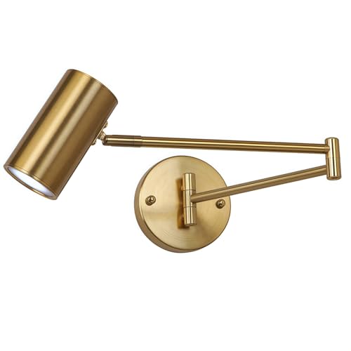 Banmeng Indoor Wall Light Adjustable Swing Arm 5W LED Metal Wall Lamp 3000K Warm White Retro Vintage Industrial Wall Sconce for Living Room Bedroom Hallway Corridor Stairs Hall Gold