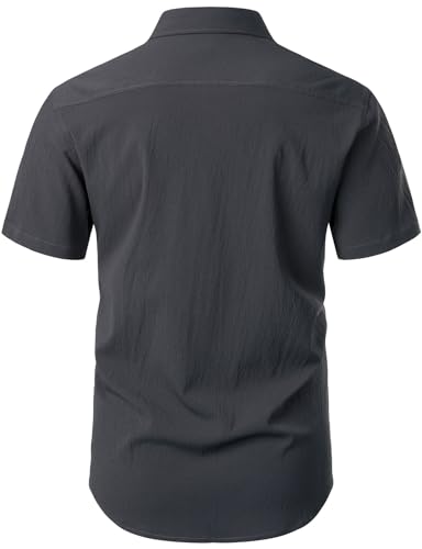 Image of JEMITOP Mens Stretch Wrinkle Free Texture Shirts