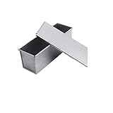 Chris.W Pullman Loaf Pan with Lid,0.99Lb Dough Capacity Non-Stick Rectangle Flat Toast Box for Oven Baking (1000g))