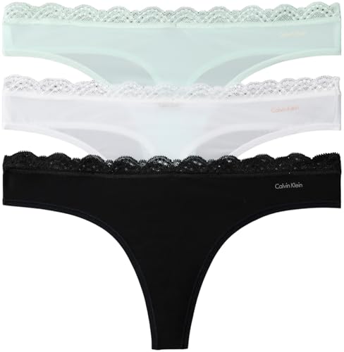 Calvin Klein Strings Lot de 3 Femme avec Dentelle pour vos tenues de sport et soirées