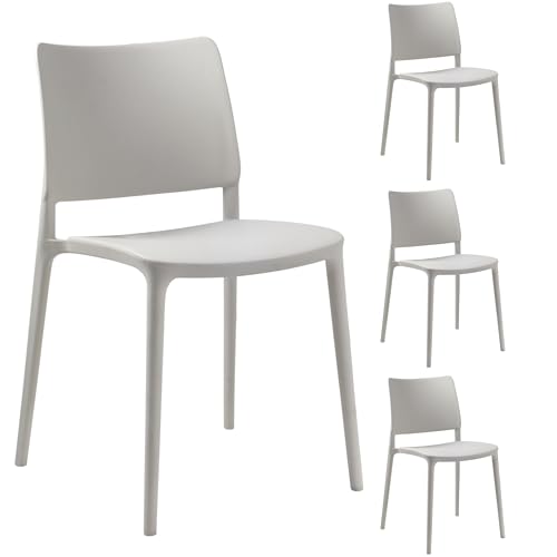 PAPATYA Joy-S 4er-Set Designer- Kunststoffstuhl, 200 kg belastbar, Leichter stapelbar Gartenstuhl, wetterfester Balkonstuhl, Terrassenstuhl, Hotelstühle, Restaurantstühle, Stapelstuhl (Hellgrau) PAPATYA Joy-S 4er-Set Designer- Kunststoffstuhl, 200 kg belastbar, Leichter stapelbar Gartenstuhl, wetterfester Balkonstuhl, Terrassenstuhl, Hotelstühle, Restaurantstühle, Stapelstuhl (Hellgrau)