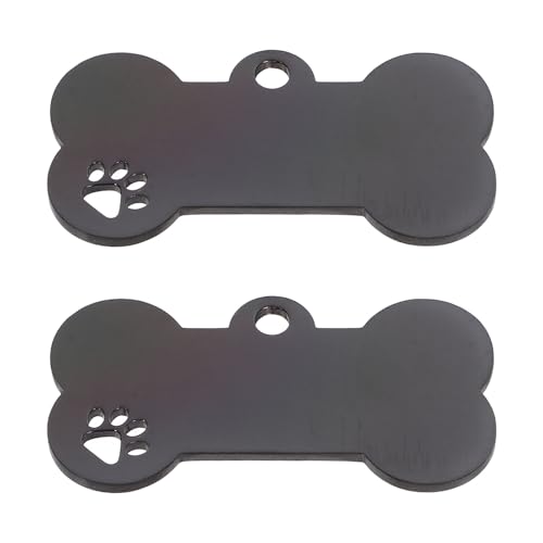 ASAKKURA 2 Stück Edelstahl Hundemarken Blanko Dog Tags für Kleine und Große Hunde Gravierbare...
