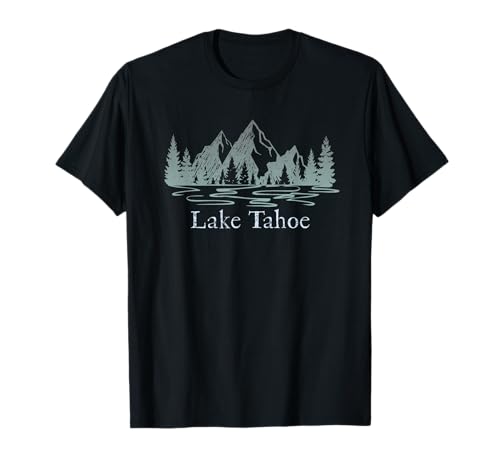 Verwittertes Design-Souvenir des Lake Tahoe CA / NV Mountain T-Shirt