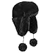 Women Fashion Trapper Hat Girl Winter Skiing Hat Ear-Flap Faux Fur Warm Aviator Hat Windproof Russia Hooded with Furry Ball