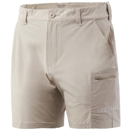 HUK Men's Standard Next Level Quick-Drying Performance Fishing Shorts, Bone-7