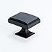 Berenson 4086-1055-P Hearthstone 1-1/8 Inch Square Knob from the Timeless Charm Collection, Matte Black Finish