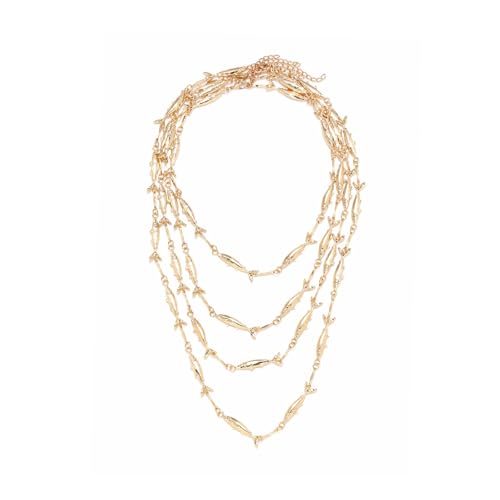 Collier en forme de poisson multicouche anti-ternissement, l'éclat durable du design épuré