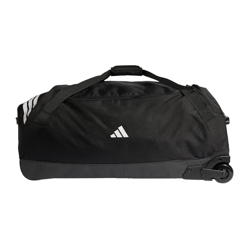 adidas Unisex Tiro Trolley Team Bag with Wheels Extra Large Carrier Bag Case, Black/White, One Size