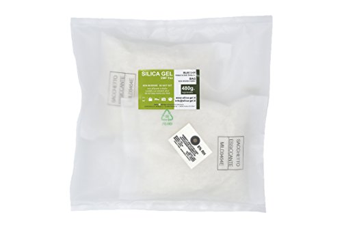 Disidry Silicagel - 2 sacchetti disidratanti 480 grammi silica gel (desiccant, gel di silice, gelo di silice), assorbi umidità rinnovabile.