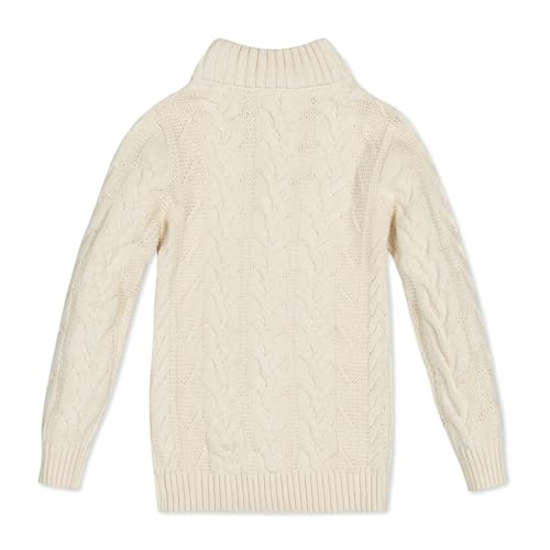 Image of Hope & Henry Boys' Mock Neck Cable Sweater with Button Placket