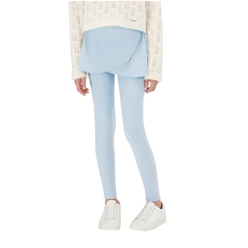 Girls School Uniform Tights Stretchy Athletic Leggings Pants with Skirt for 5-15 Years