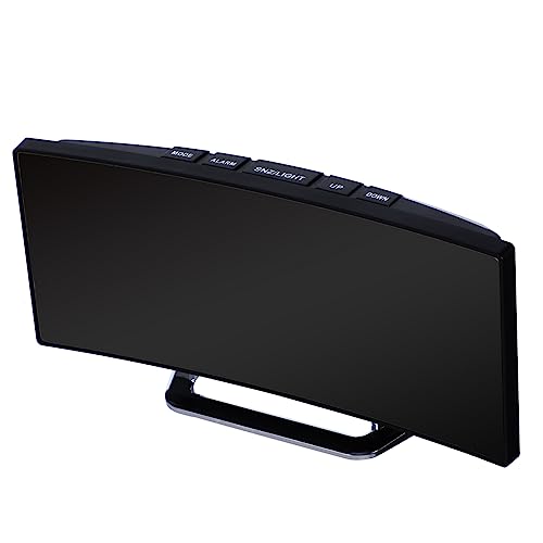 VINTORKY 1juego Reloj Despertador Digital Led Curvo Pantalla Grande y Función Silenciosa para Dormitorio y Oficina