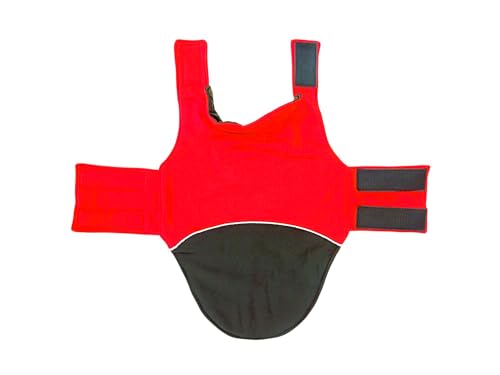 Image of The Pets Company Dog Winter Coat Jacket, Clothes, Windproof, Reversible, Light Weight, Washable, Ultra Warm Thick Fleece Lined Dog Vest for Cold Weather Protection, (Red Black, Large - 24 Inch)