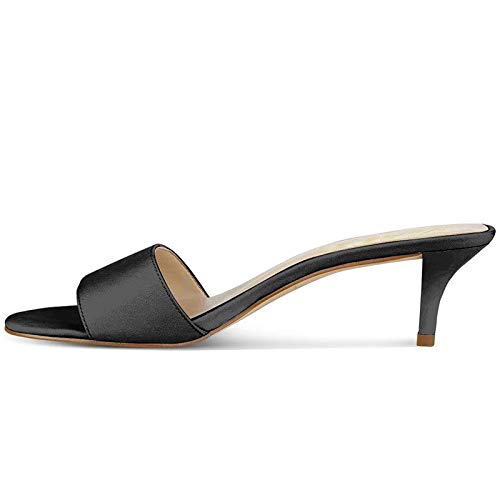 Lutalica W Sandales confortables à enfiler pour femme avec découpes et bout ouvert - Noir - Noir , 42 EU Cover