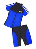 Aiihoo Boys Girls Cycling Jersey Kids Road Mountain Bike Jersey Set Jogging Workout Activewear Royal