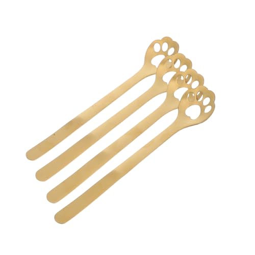 Cabilock 4Pcs Slotted Design for Efficient Straining Long Handle for Comfortable Grip for Ice Cream Coffee and Soup Serving