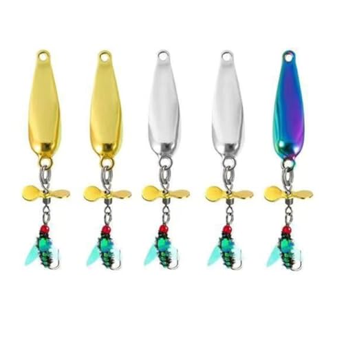 Spinner Metal Fly Fishing Baits with Propellers Worm Fly Lures