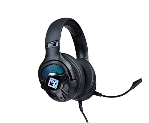 Image of Cosmic Byte Oberon 7.1 RGB Gaming Headset with Dual Input- USB and 3.5mm Jack, Detachable Microphone, 90 Rotatable Earcups (Black) & Equinox Mousepad Speed Edition (L) (32x27x0.3cms)
